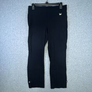 Rafaella Capri Pants Women's 6 Black Comfort Stretch Slim Fit Button Cuff